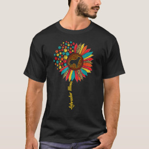 Labrador Retriever Mum Sunflower Dog Paw Colourful T-Shirt