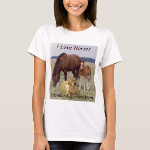 Labrador Retriever Mum T-Shirt With Horses