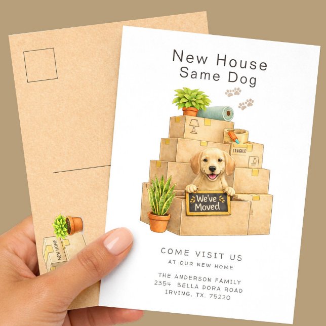 Labrador Retriever New House Moving Postcard (Creator Uploaded)