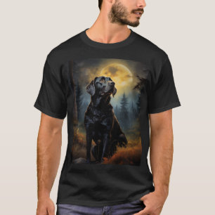 Labrador retriever on a moonlit night T-Shirt