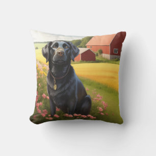 Labrador Retriever on Farm Cushion