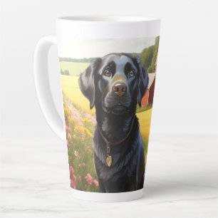 Labrador Retriever on Farm Latte Mug