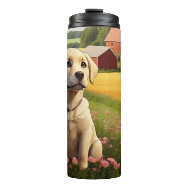 Labrador Retriever on Farm Thermal Tumbler (Front)