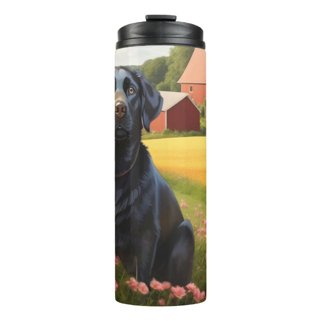 Labrador Retriever on Farm Thermal Tumbler (Front)