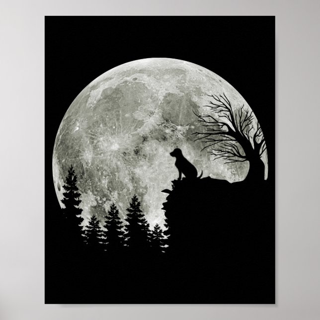 Labrador Retriever On Mountain Halloween Graphic Poster (Front)