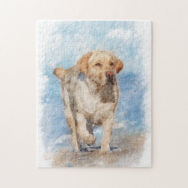 Labrador retriever on the beach jigsaw puzzle (Vertical)