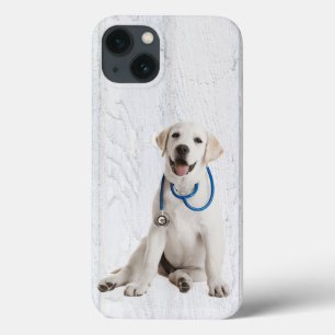 Labrador Retriever on Whitewashed Wood iPhone 13 Case