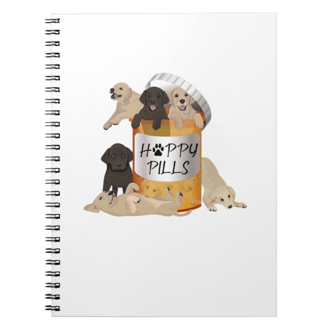Labrador Retriever Owner Happy Pills Antidepressan Notebook (Front)
