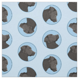Labrador Retriever Painting Black Lab Pet Dog Art Fabric