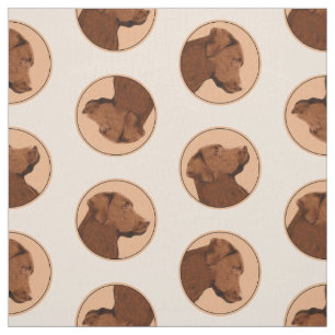 Labrador Retriever Painting Chocolate Lab Dog Art Fabric