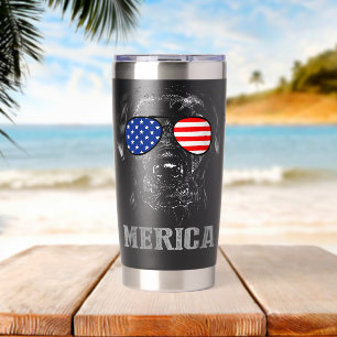 Labrador Retriever Patriotic Dog Merica 4th of Jul Insulated Tumbler