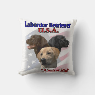 Labrador Retriever Patriotic Gifts Cushion