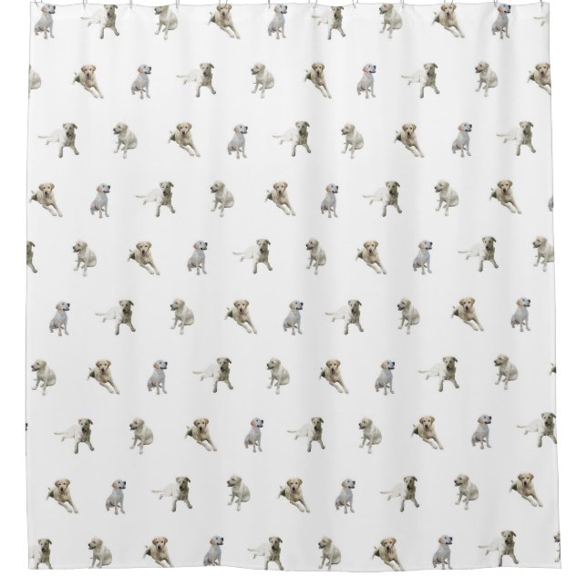Labrador Retriever Pattern (White) Shower Curtain (Front)