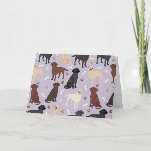 Labrador Retriever Paws and Bones Card (Front)