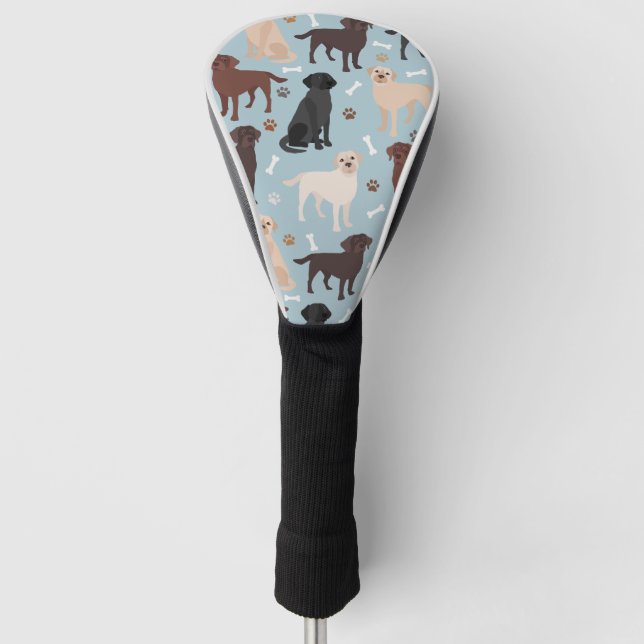 Labrador Retriever Paws and Bones Golf Head Cover (Front)