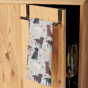 Labrador Retriever Paws and Bones Kitchen Towel