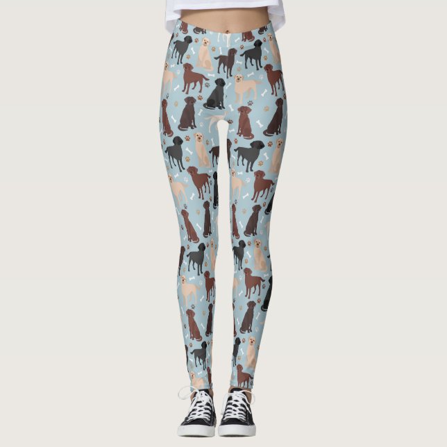 Labrador Retriever Paws and Bones Leggings (Front)