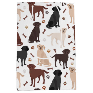 Labrador Retriever Paws and Bones Medium Gift Bag