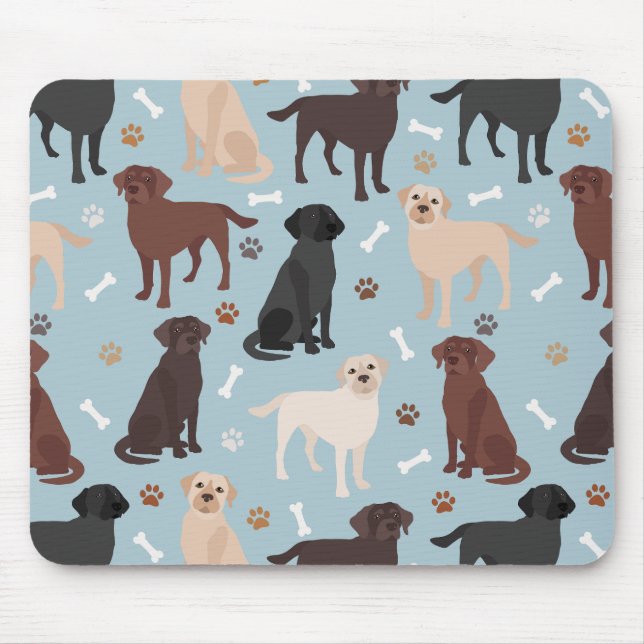 Labrador Retriever Paws and Bones Mouse Pad (Front)