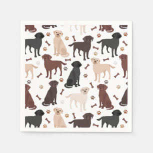 Labrador Retriever Paws and Bones Napkin
