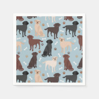 Labrador Retriever Paws and Bones Napkins