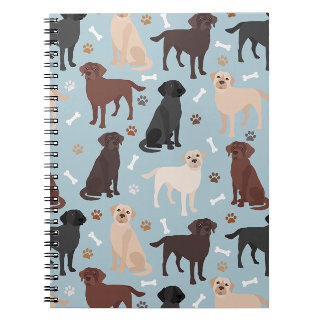 Labrador Retriever Paws and Bones Notebook (Front)
