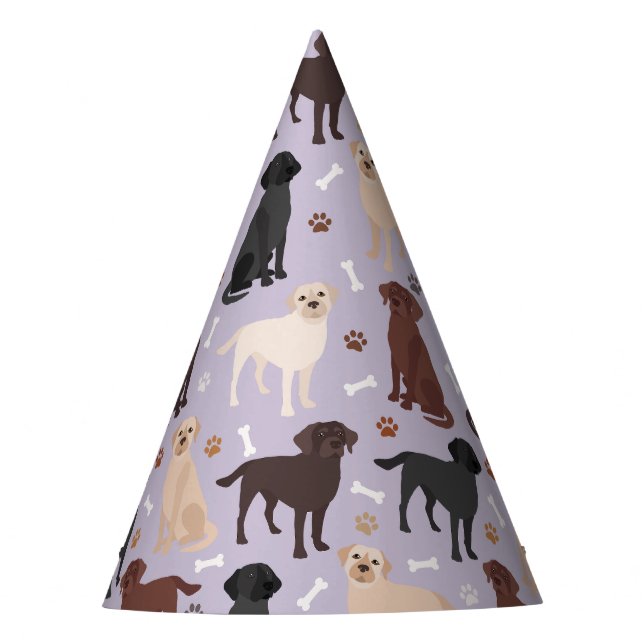 Labrador Retriever Paws and Bones Party Hat (Front)