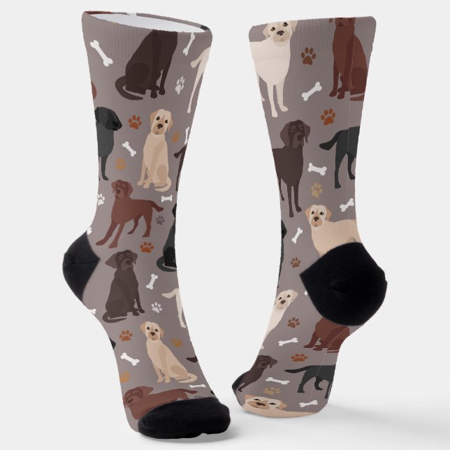 Labrador Retriever Paws and Bones Socks (Angled)