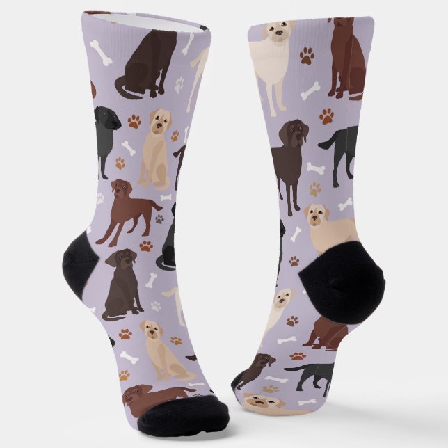 Labrador Retriever Paws and Bones Socks (Angled)