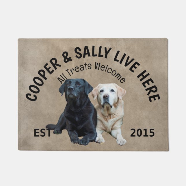 Labrador Retriever Personalised Dog Lover  Doormat (Front)