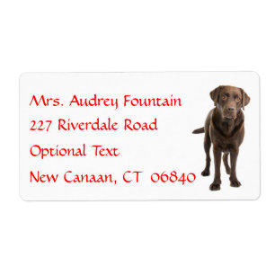Labrador Retriever Personalised Name Address Label