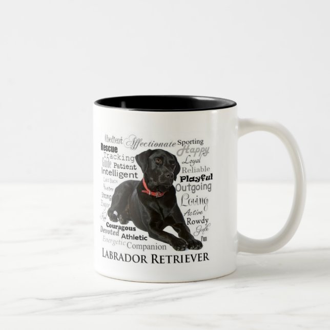 Labrador Retriever Personality Traits Two-Tone Coffee Mug (Right)