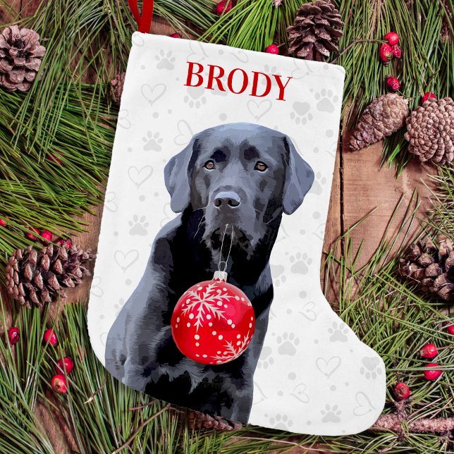 Labrador Retriever Pet Dog Paw Prints Christmas Small Christmas Stocking (Creator Uploaded)