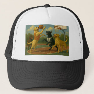 Labrador Retriever playing basketball Trucker Hat