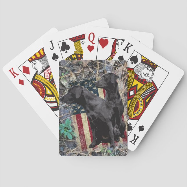 Labrador Retriever Playing Cards, Patriotic Lab Playing Cards (Back)