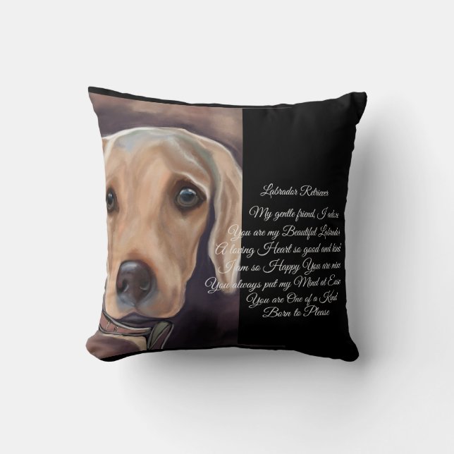 Labrador Retriever Poetry Cushion (Front)