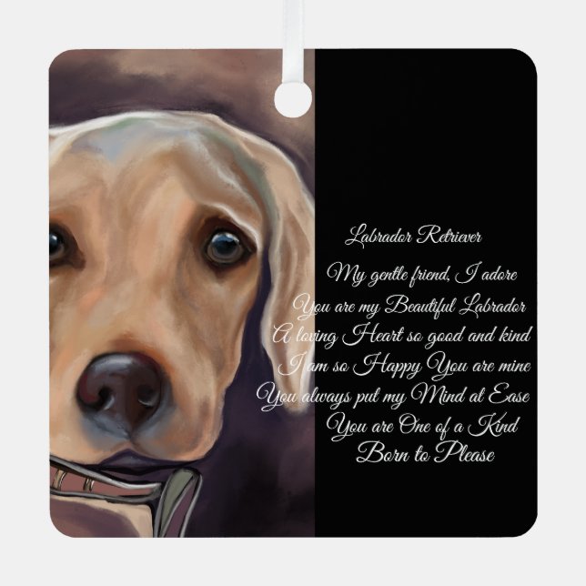 Labrador Retriever Poetry Metal Tree Decoration (Front)