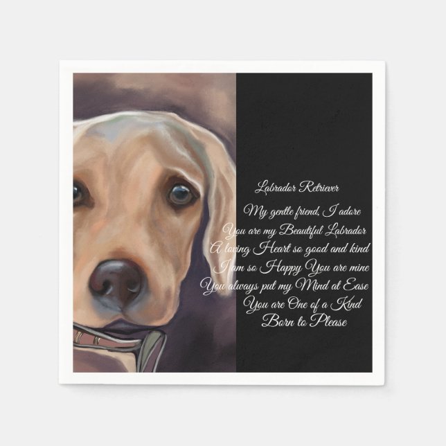 Labrador Retriever Poetry Napkin (Front)