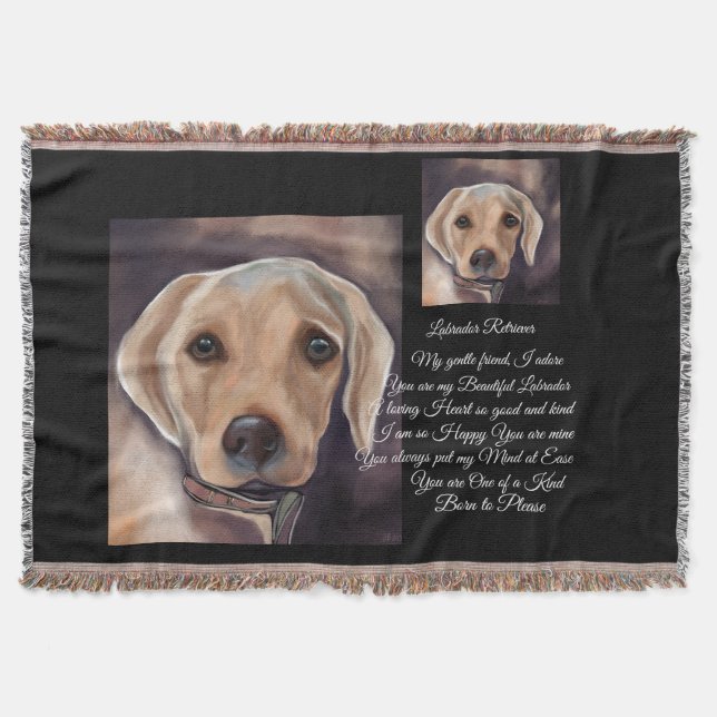 Labrador Retriever Poetry Throw Blanket (Front)