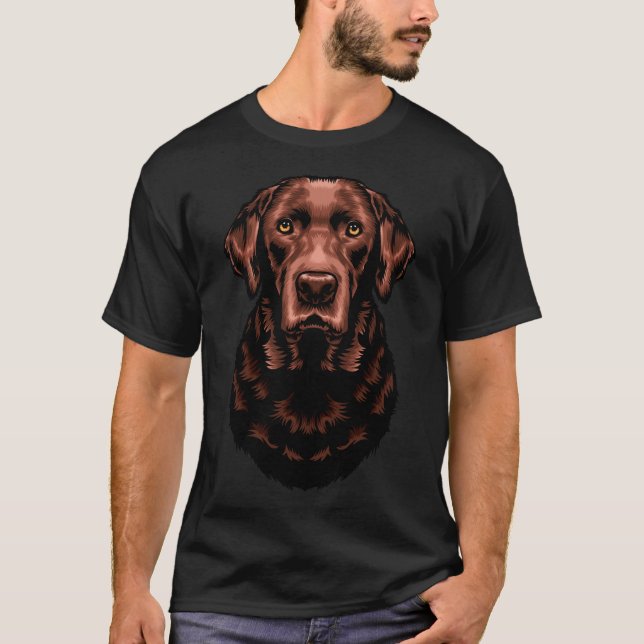 Labrador Retriever Portrait Drawing T-Shirt (Front)