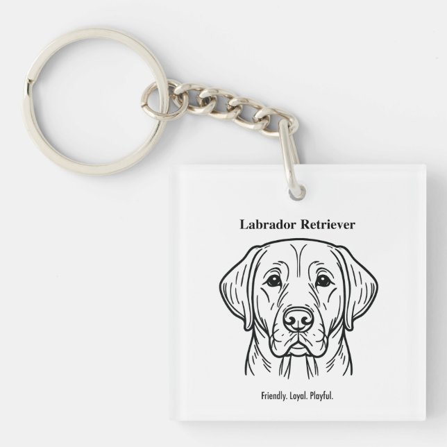 Labrador Retriever Portrait Key Ring (Front)