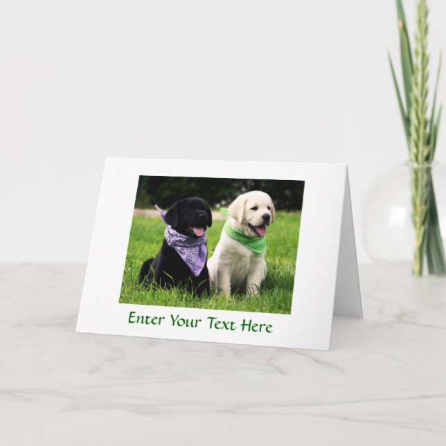 Labrador Retriever Puppies Greeting Card (Front)