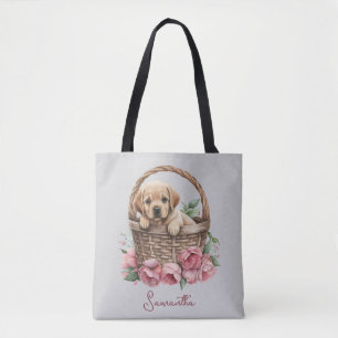 Labrador Retriever Puppy Blue Tote Bag