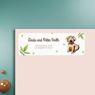 Labrador Retriever Puppy Cartoon Return Address Label