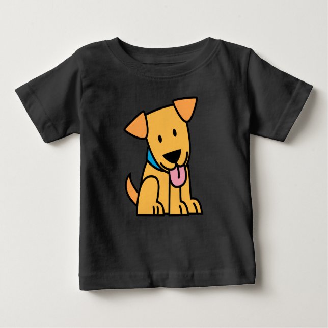 Labrador Retriever puppy dog sit golden cute pup Baby T-Shirt (Front)