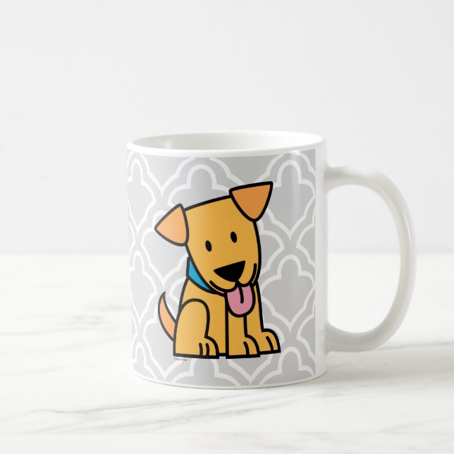 Labrador Retriever puppy dog sit golden cute pup Coffee Mug (Right)