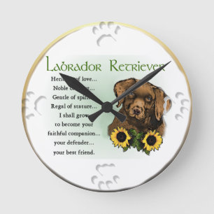 Labrador Retriever Puppy Heritage Gifts Round Clock