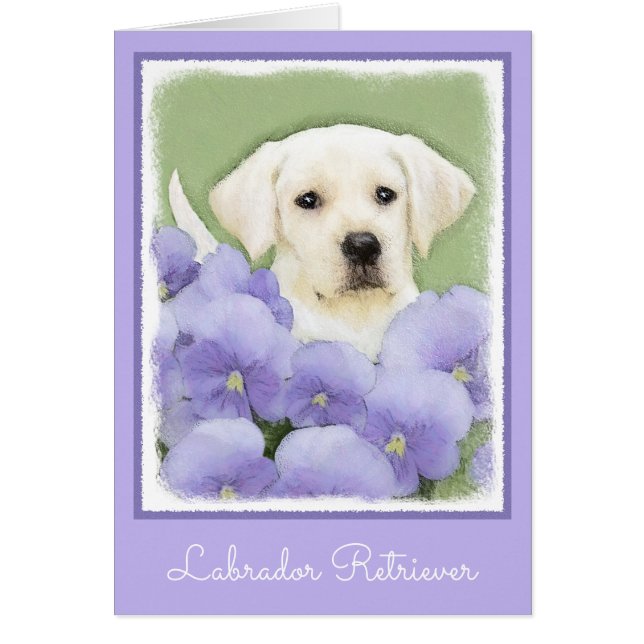 Labrador Retriever Puppy Painting Original Dog Art (Front)