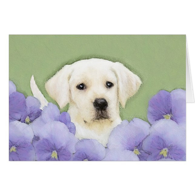 Labrador Retriever Puppy Painting Original Dog Art (Front Horizontal)