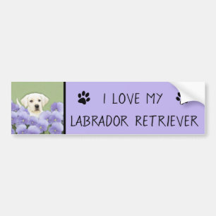 Labrador Retriever Puppy Painting Original Dog Art Bumper Sticker